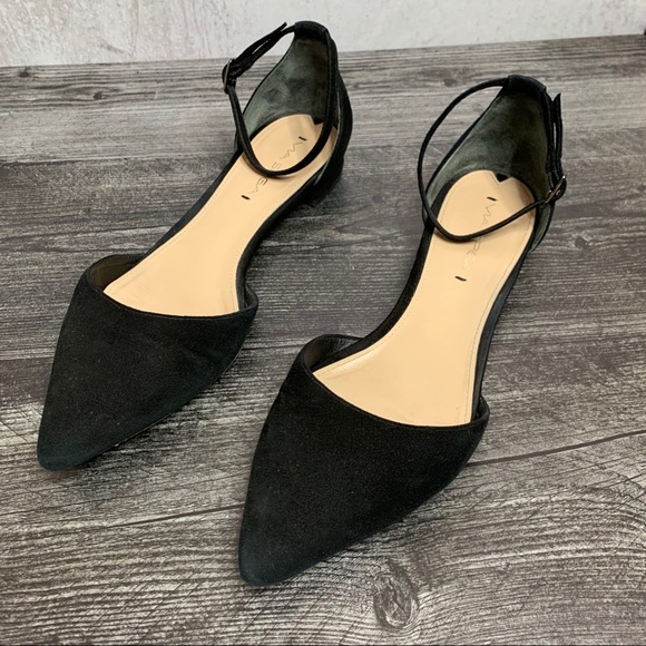 Via Spiga Shoes - Via Spiga Black Suede Pointed Toe D’Orsay Flat